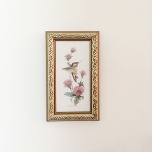 SOLD // Floral, Bird Wall Hanging Artwork